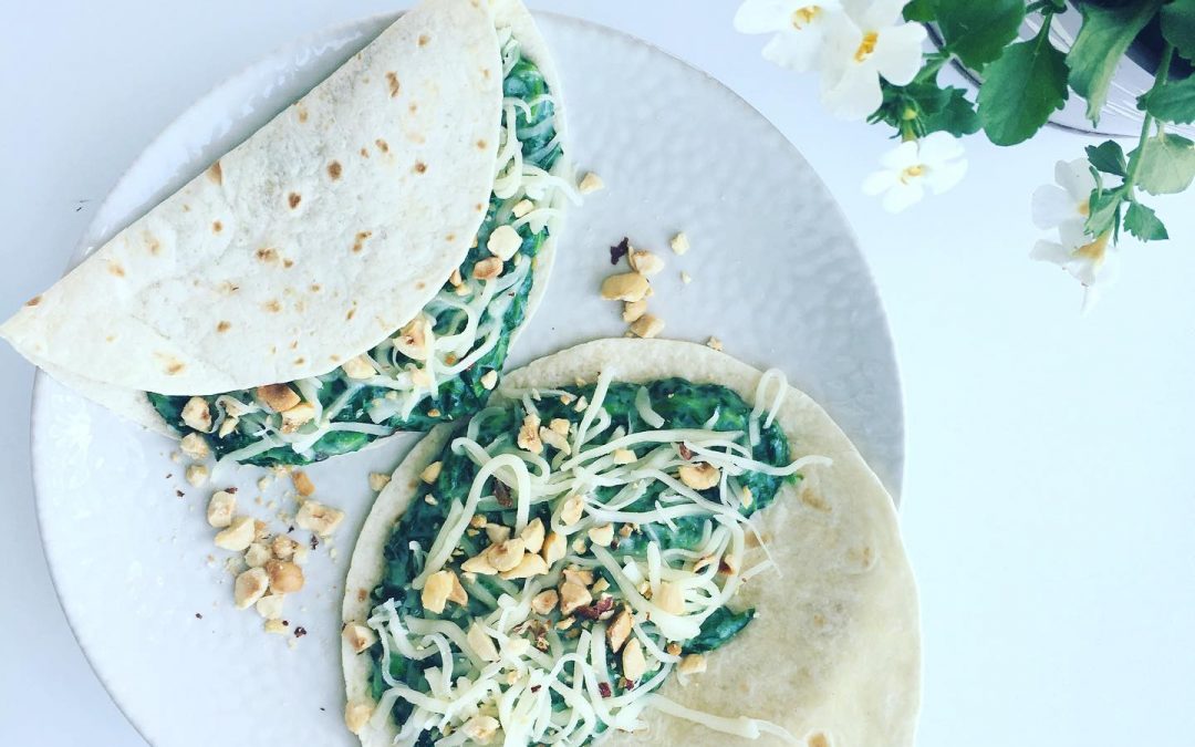 FAJITAS DE QUESO Y ESPINACAS