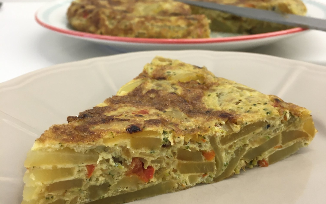 TORTILLA DE PATATA Y VERDURITAS (ideal para bebés)